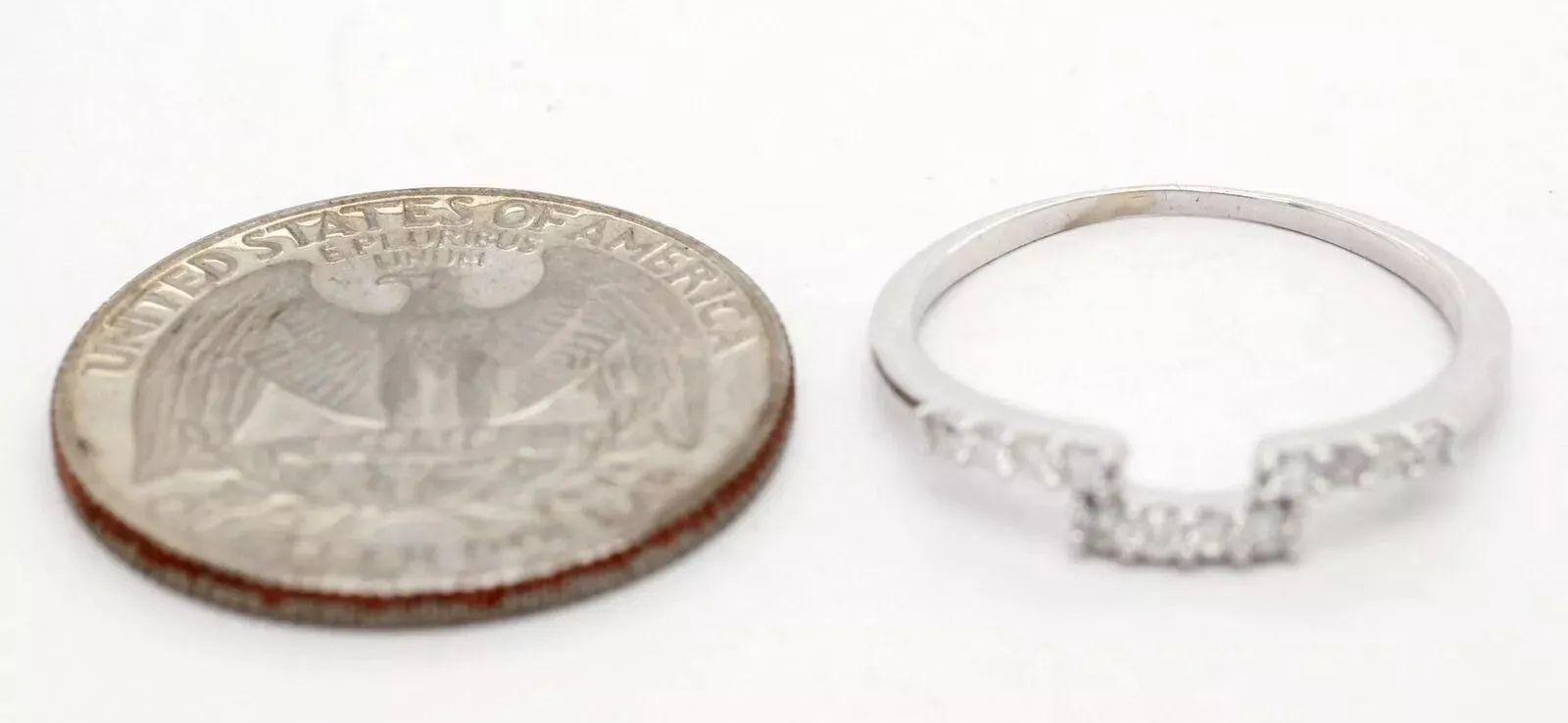 Vintage 0.40ctw Diamond Square-Wave Stackable Band Rings (Two) - 14k White Gold