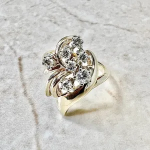 Vintage 14 Karat Yellow Gold 1/2 Carat Diamond Cocktail Ring