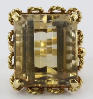 Vintage 18K Gold Large Chunky 27 Carat Statement Ring