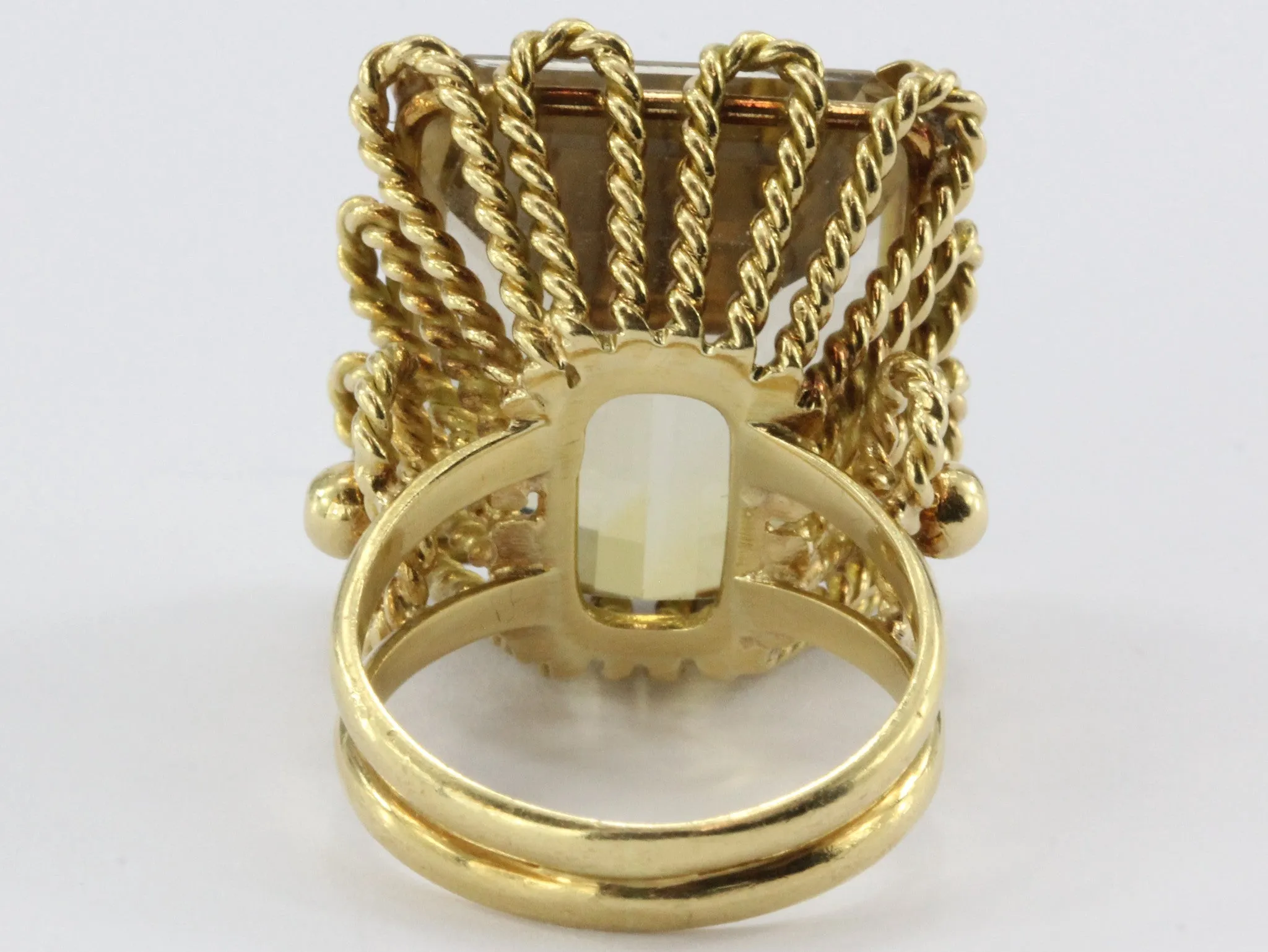 Vintage 18K Gold Large Chunky 27 Carat Statement Ring