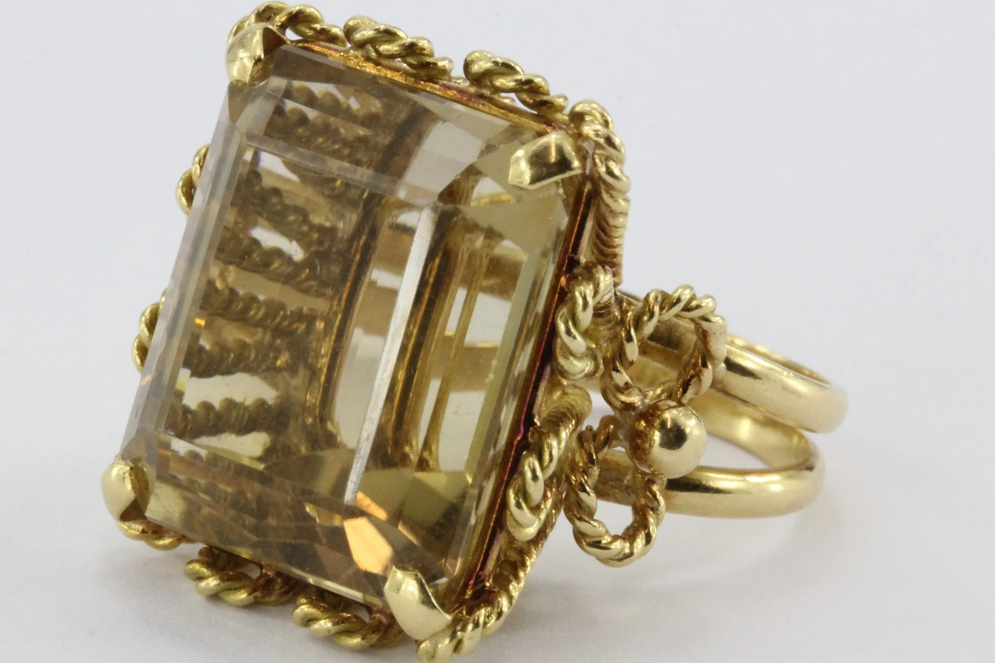 Vintage 18K Gold Large Chunky 27 Carat Statement Ring
