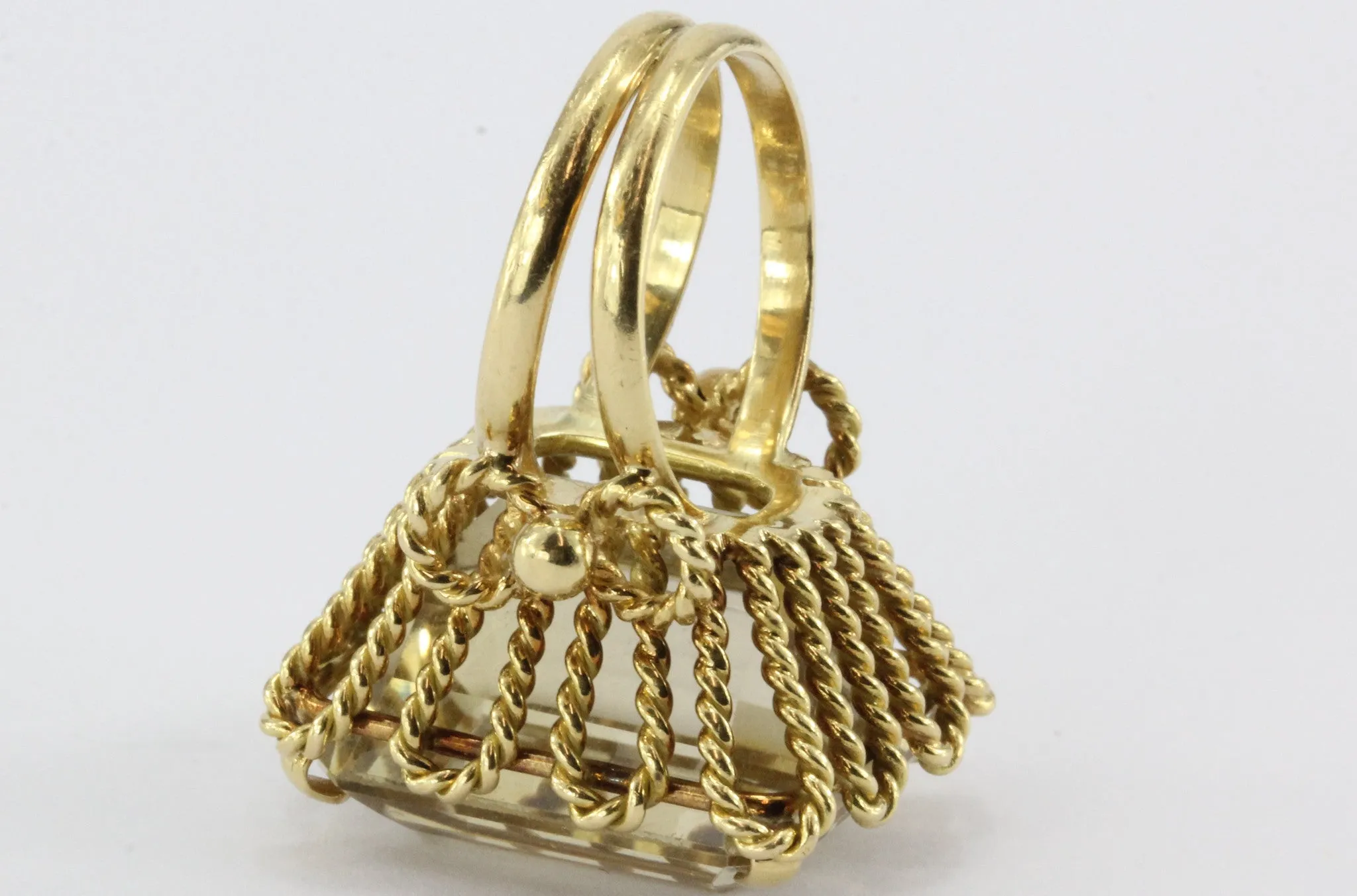 Vintage 18K Gold Large Chunky 27 Carat Statement Ring
