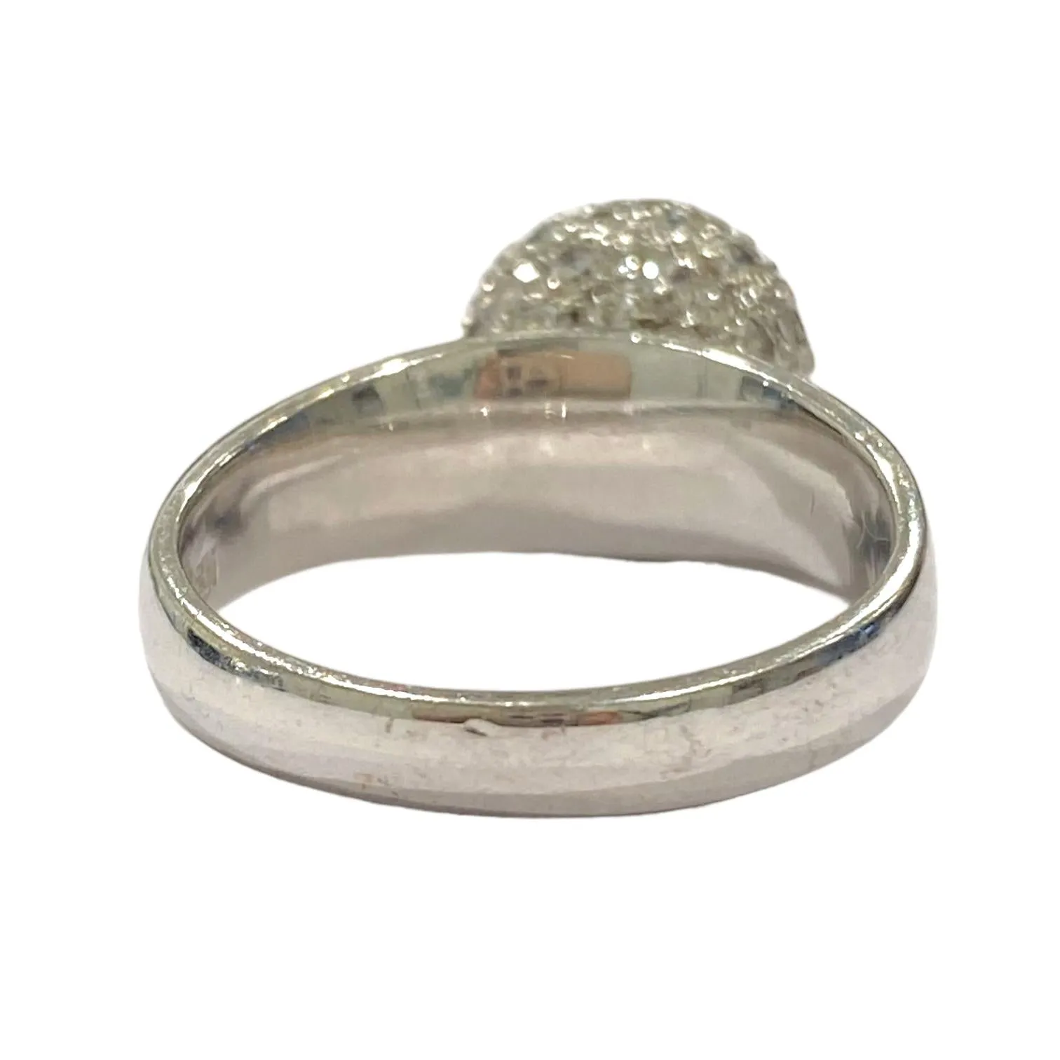 Vintage 18K White Gold Diamond Ball Ring
