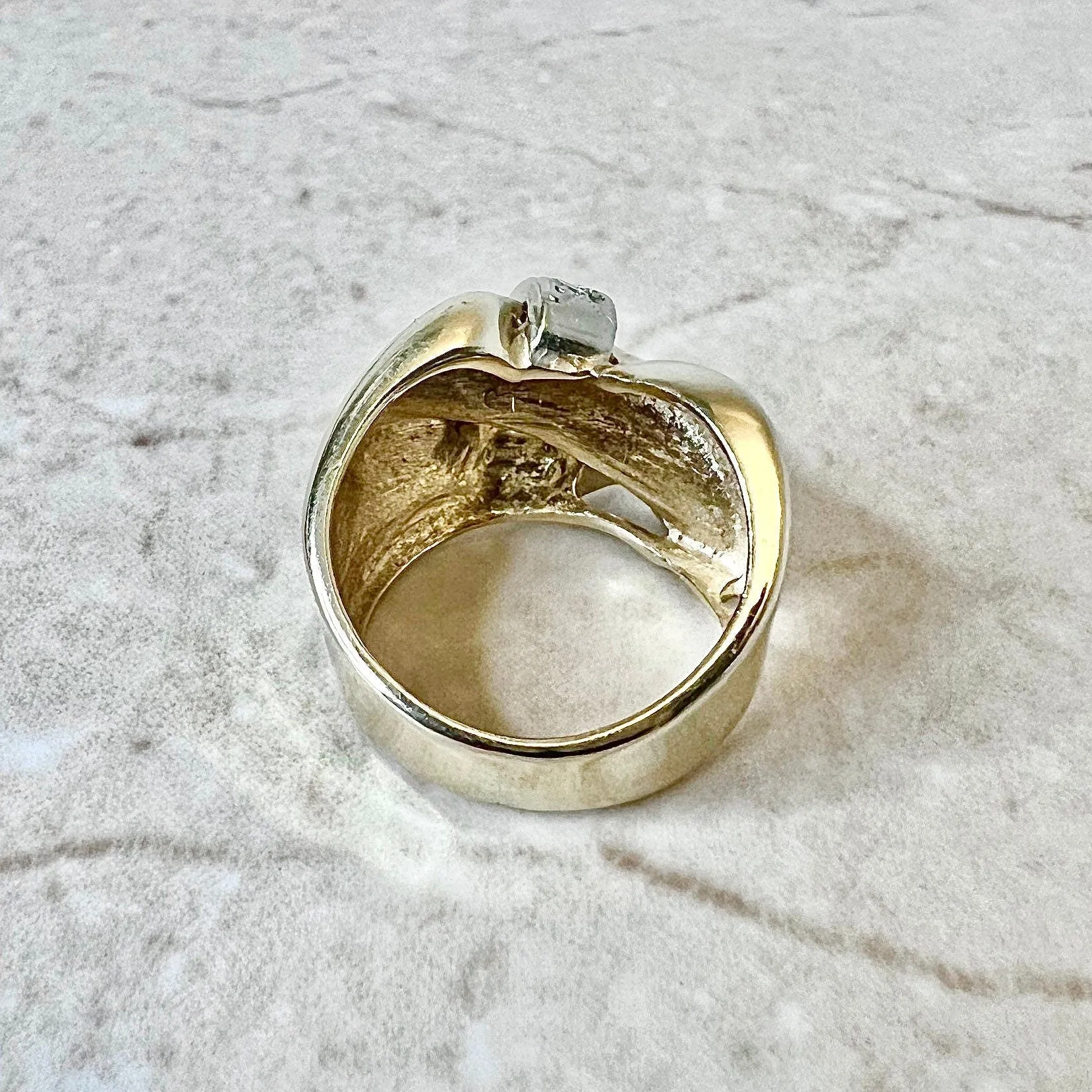 Vintage 1940’s Retro Era 14 Karat Yellow Gold 0.30 Carat Diamond Ring