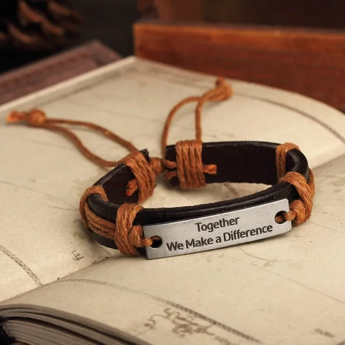 Vintage Bracelets & Bangles Charm Leather Bracelets for Women Men Friendship Bracelets Fine Jewelry New Year Gift