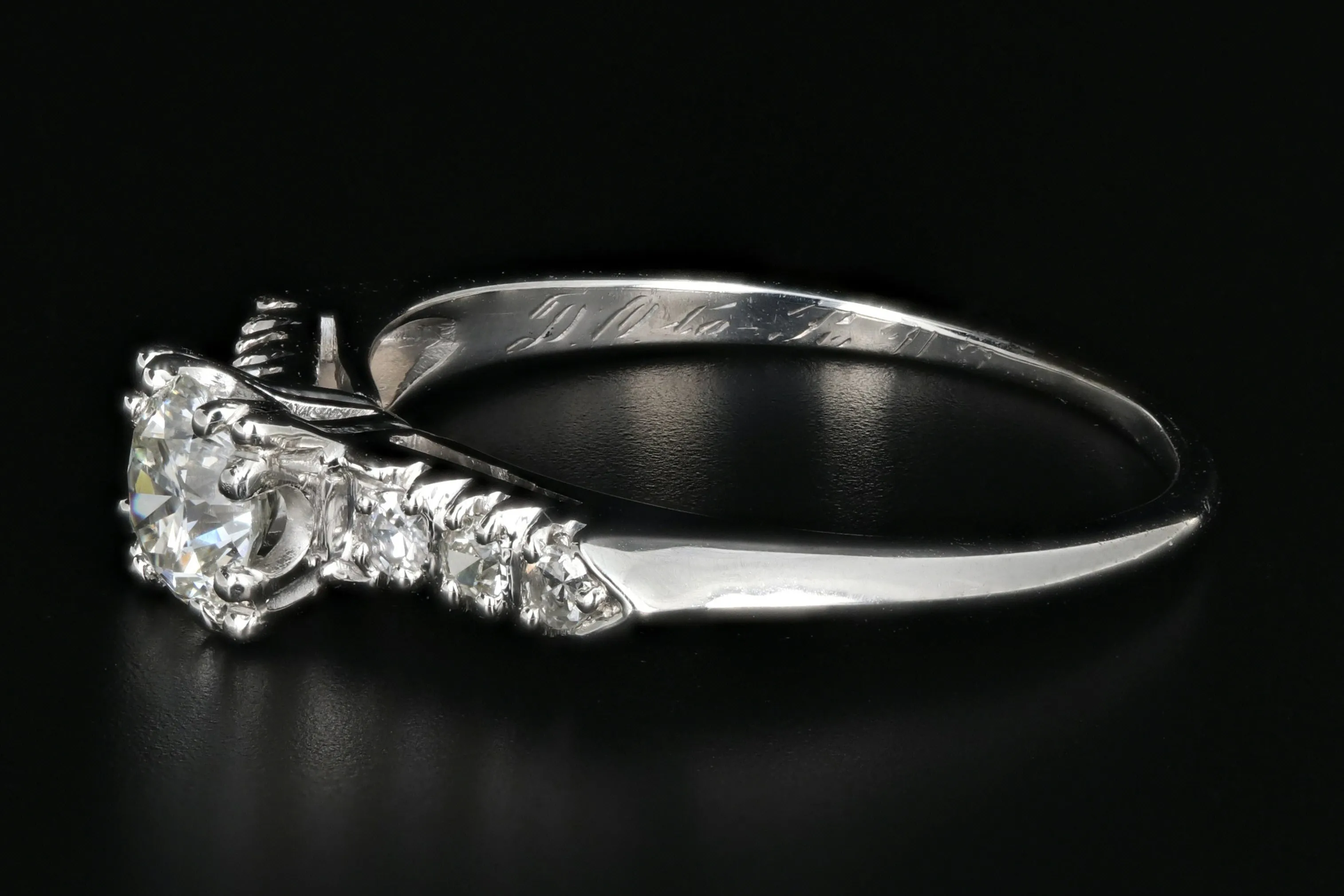 Vintage Platinum .45 Carat Diamond Engagement Ring
