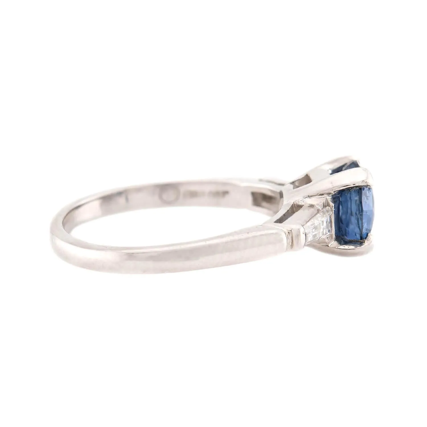 Vintage Platinum Sapphire and Diamond Engagement Ring 1.25ct