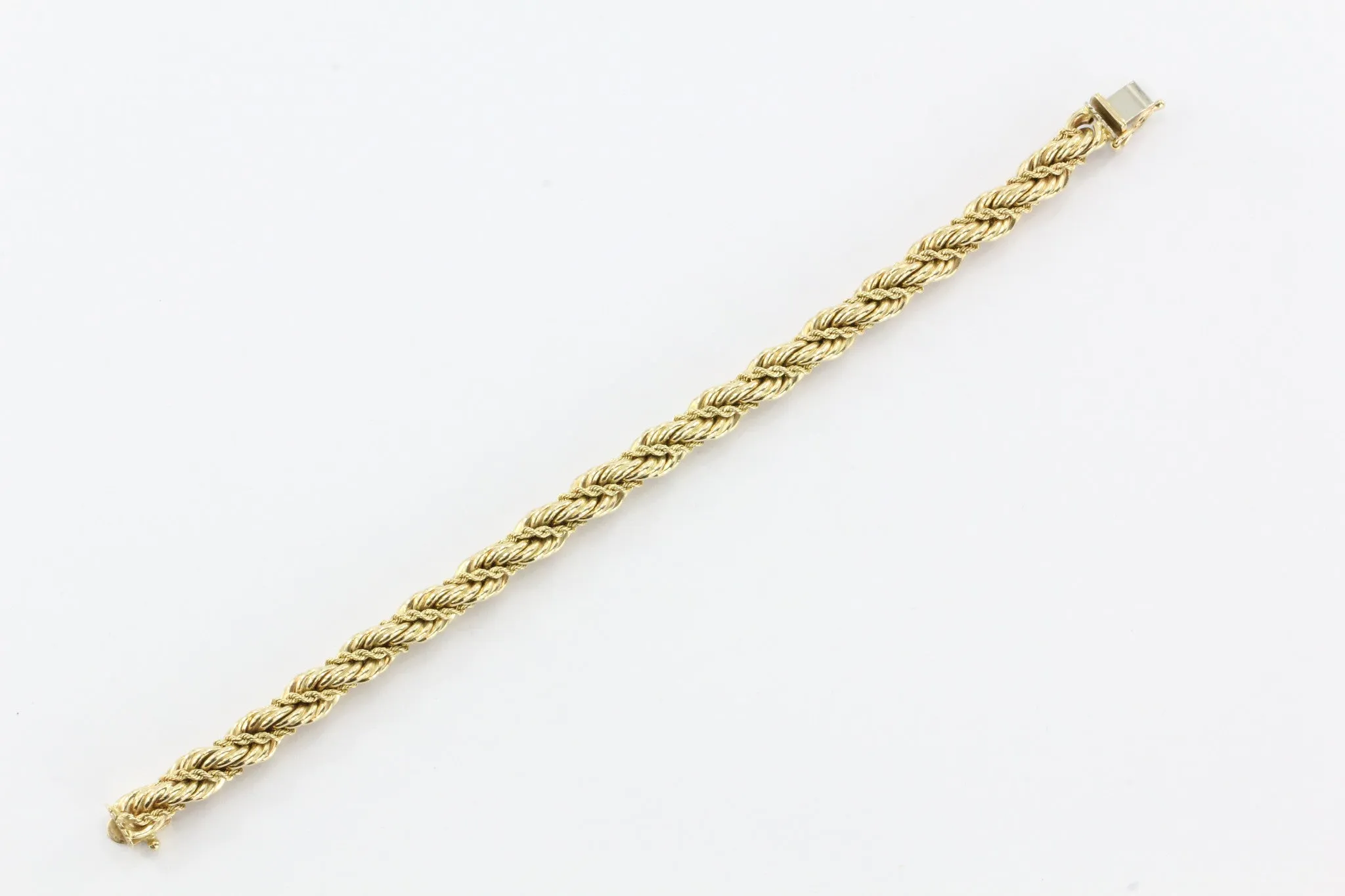Vintage Tiffany & Co 14K Gold Thick Rope Bracelet 7.5"