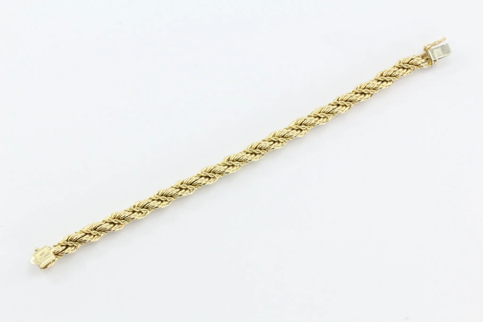 Vintage Tiffany & Co 14K Gold Thick Rope Bracelet 7.5"