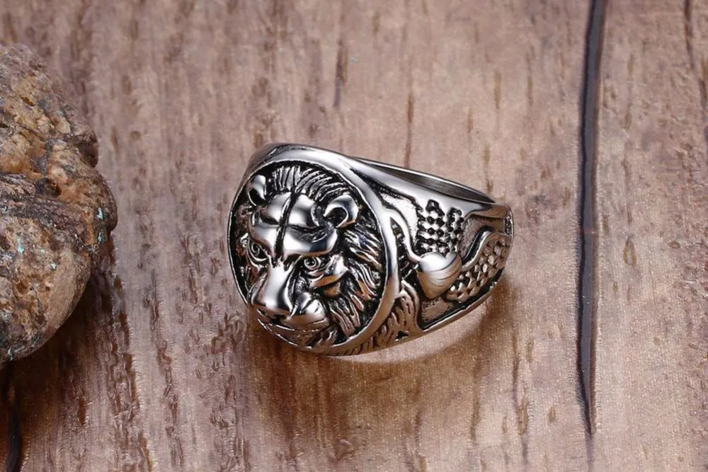 Vnox Conquering Lion Ring | Men's Jewelry