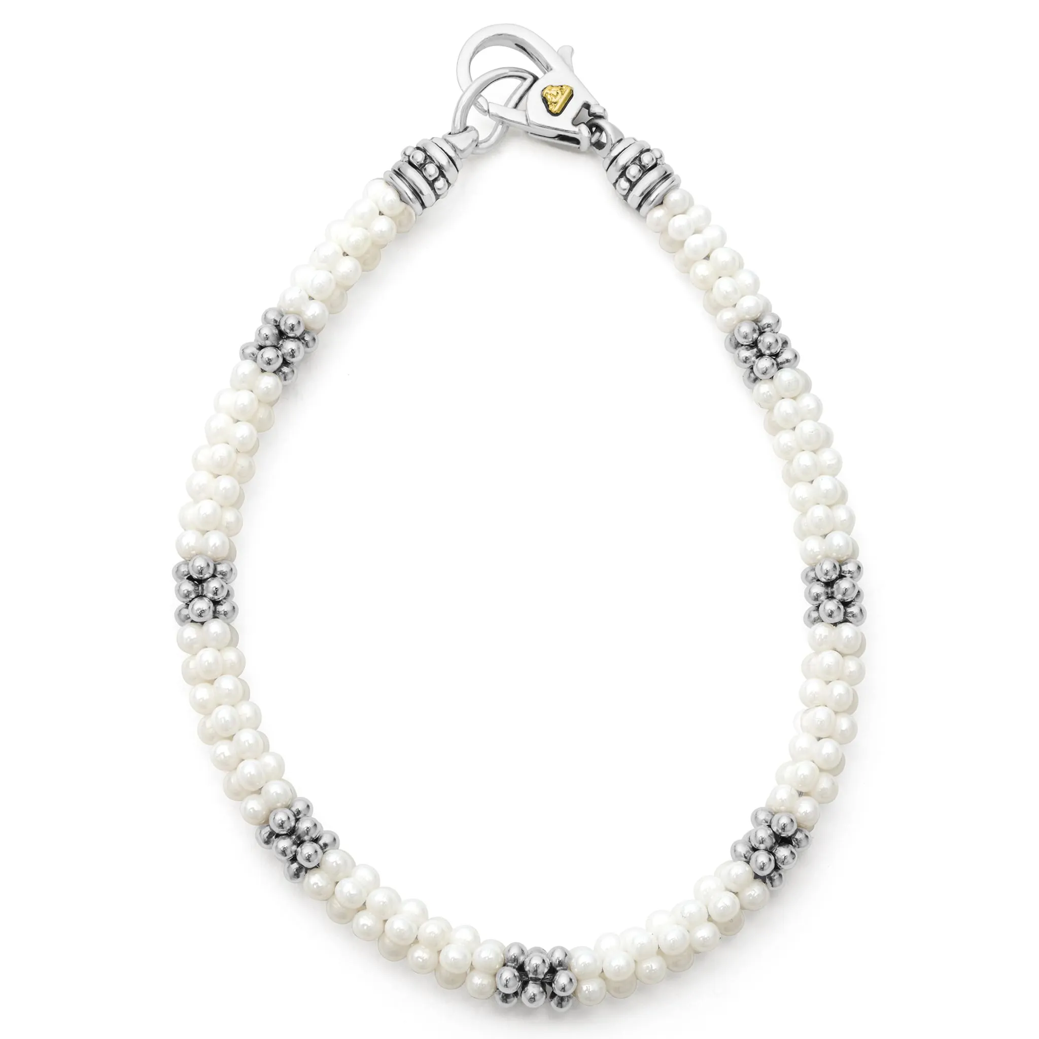 White Caviar White Seven Silver Station Ceramic Bracelet | 5mm