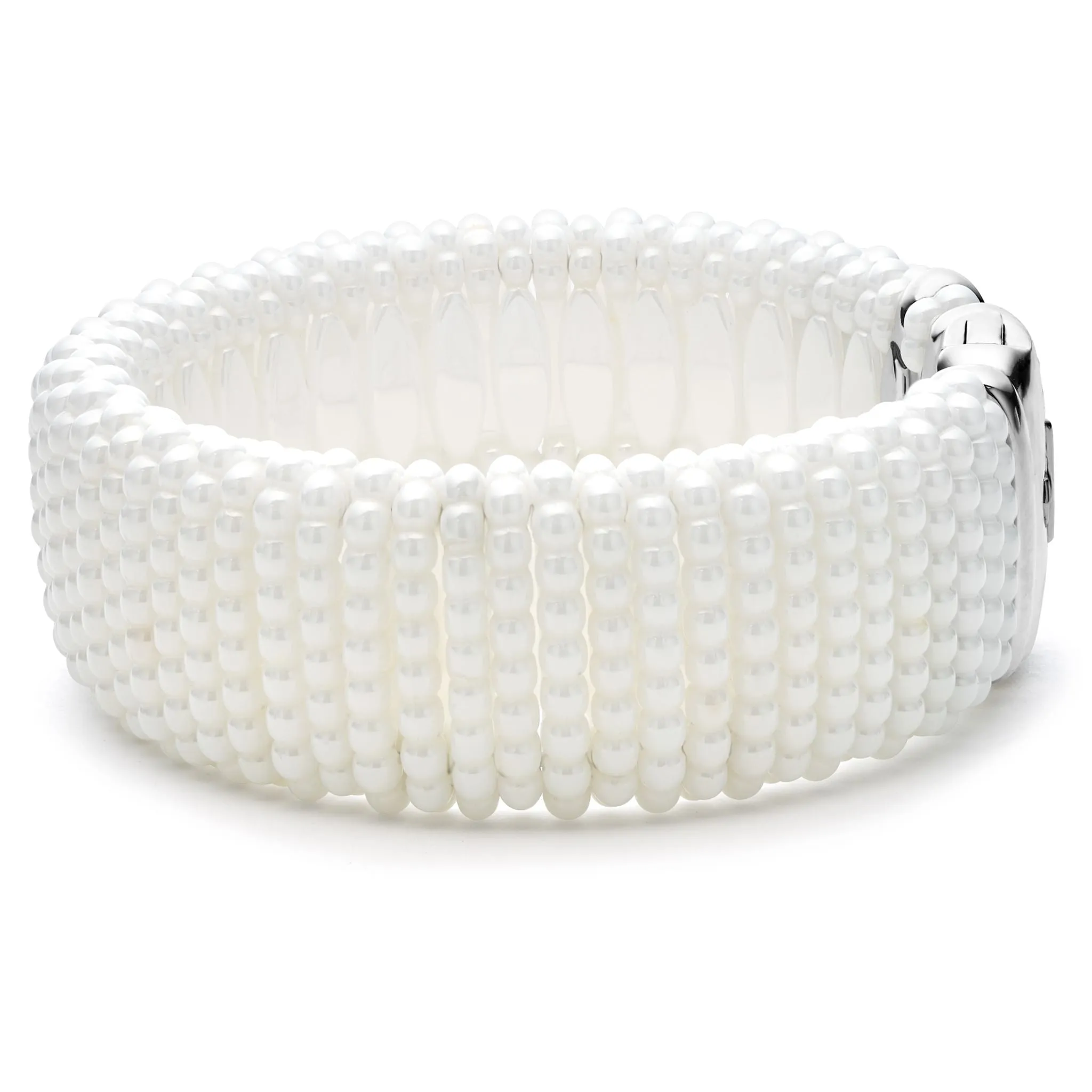 White Caviar White Statement Ceramic Caviar Bracelet | 23mm