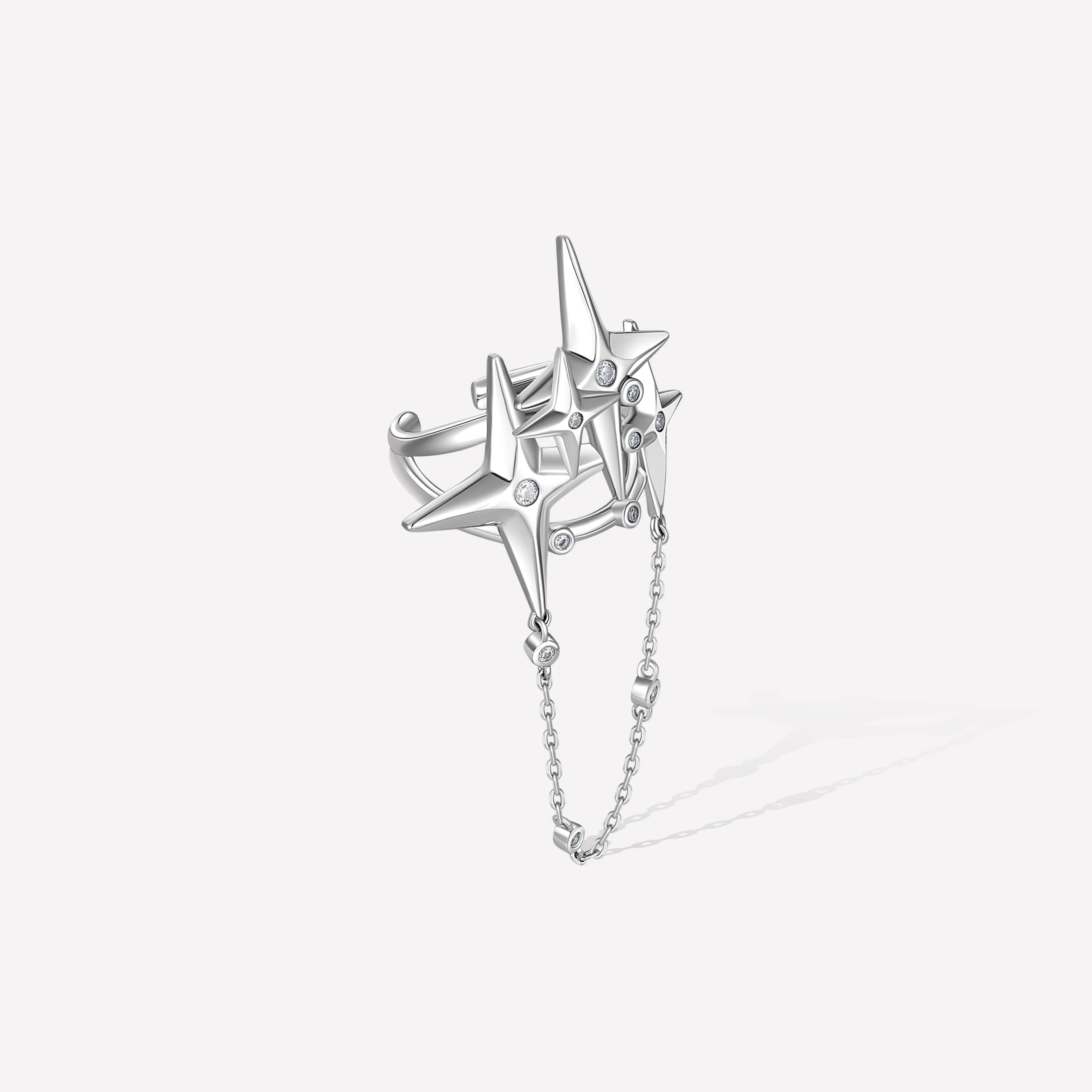 White Gold Plated Star Night Ring