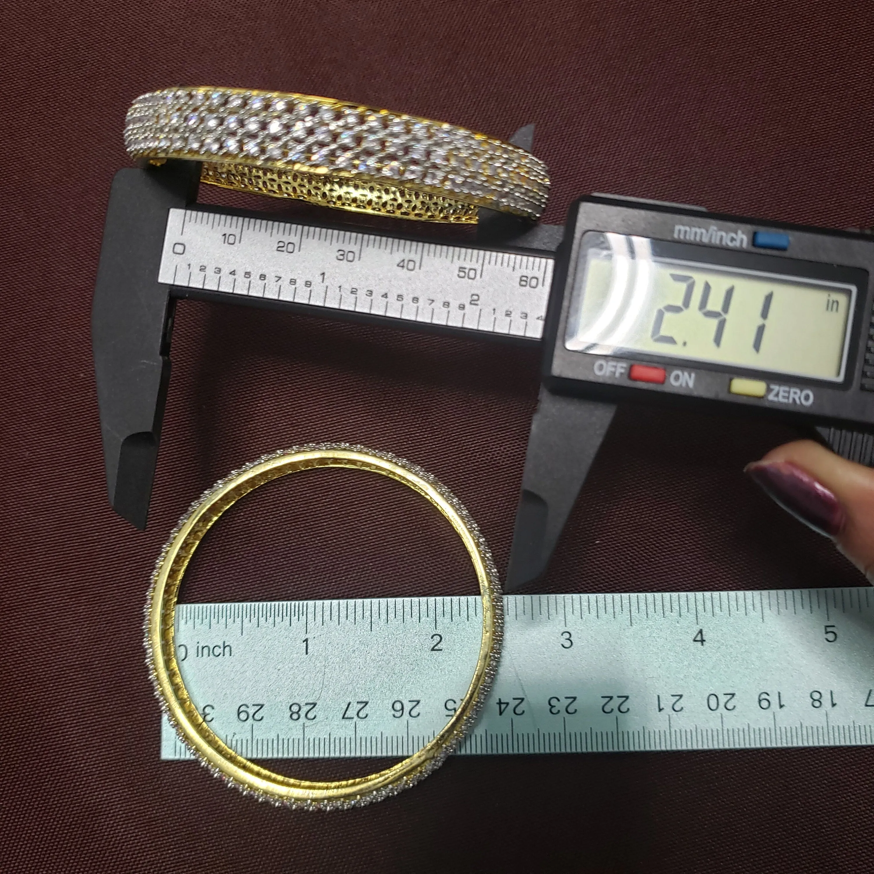 White Stone Indian Bangles