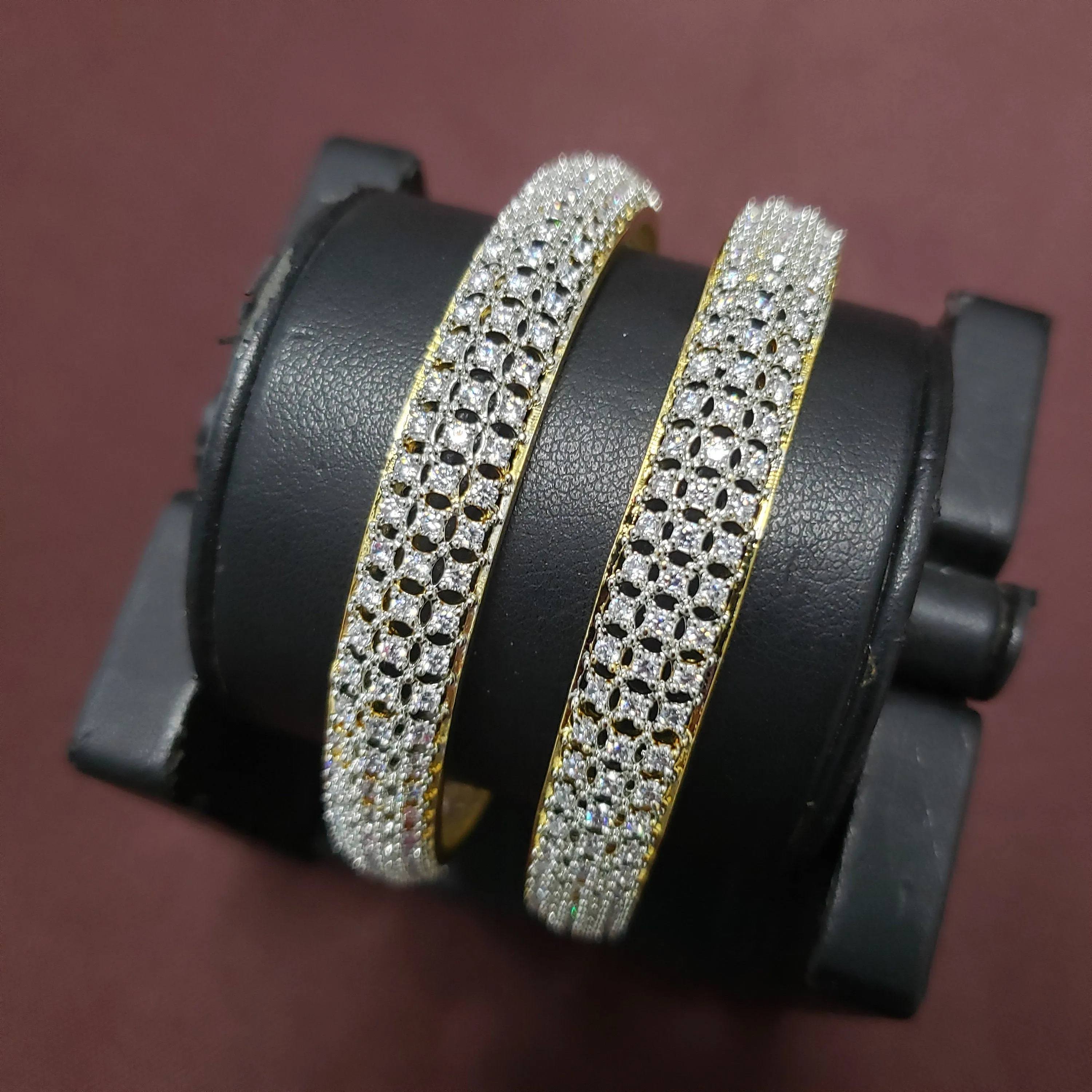 White Stone Indian Bangles