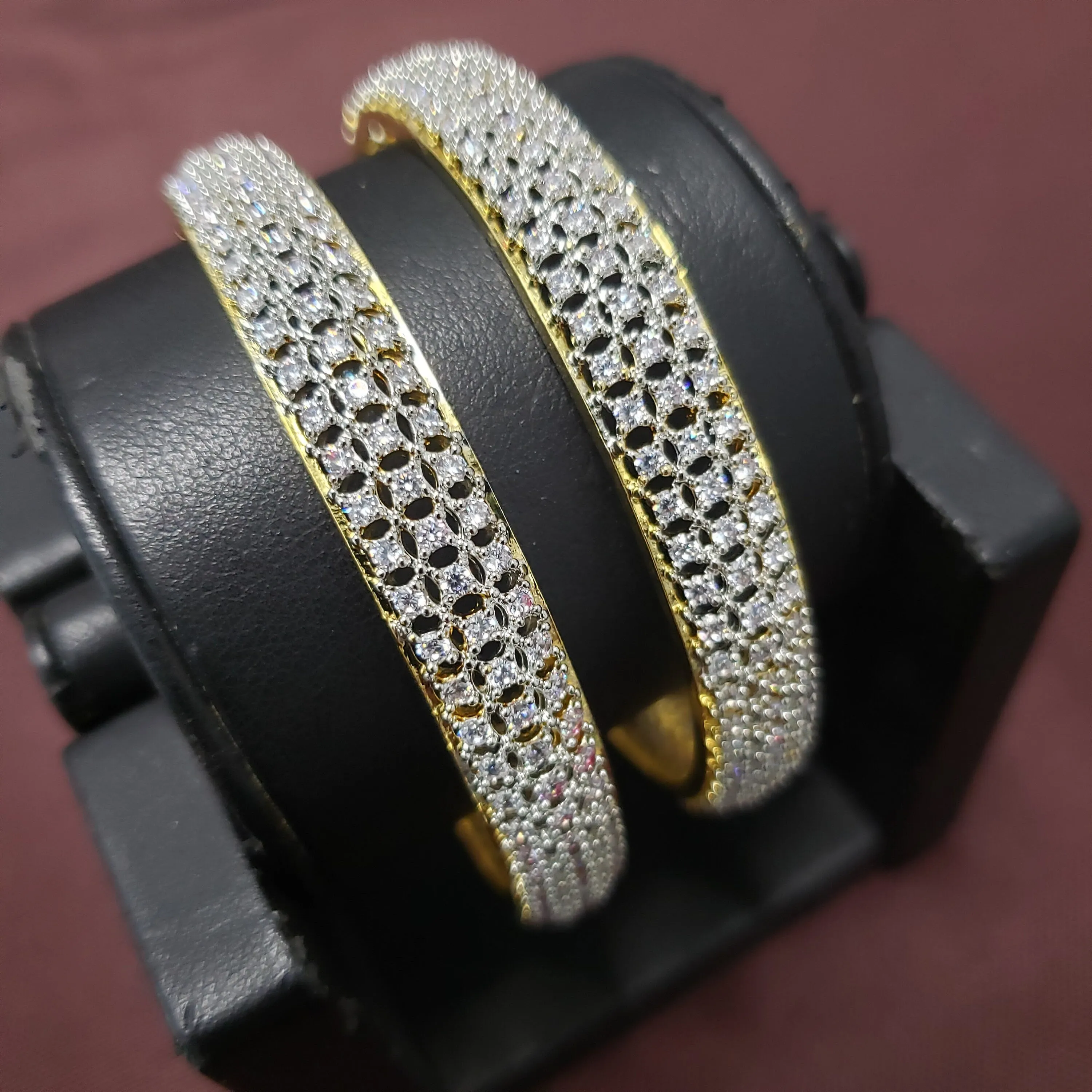 White Stone Indian Bangles
