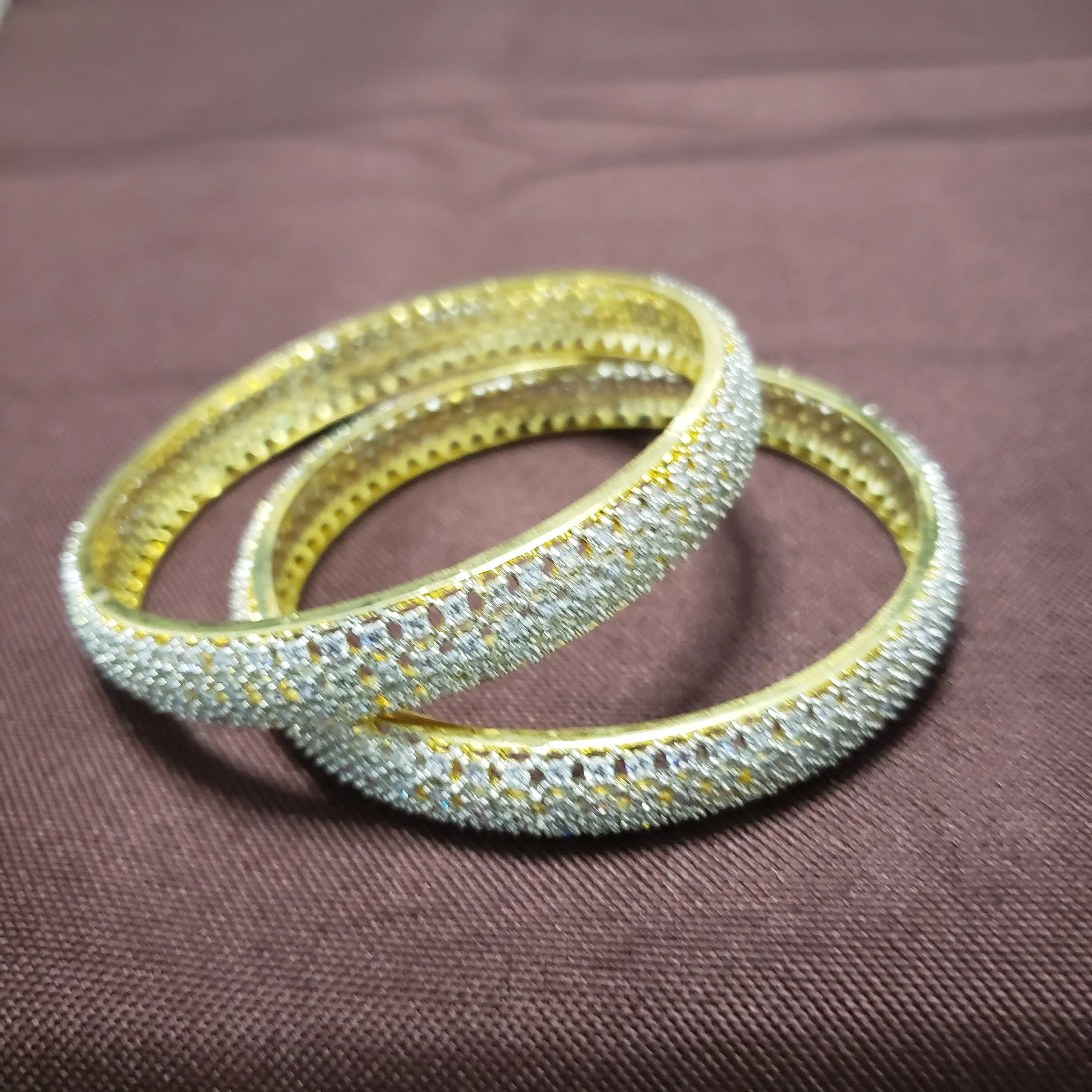 White Stone Indian Bangles