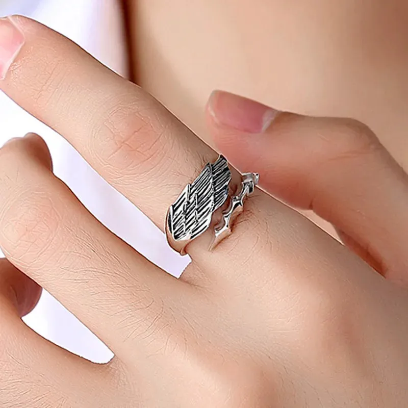 Wing Dragon Punk Ring for Women Girl Party Gift  Retro Hiphop