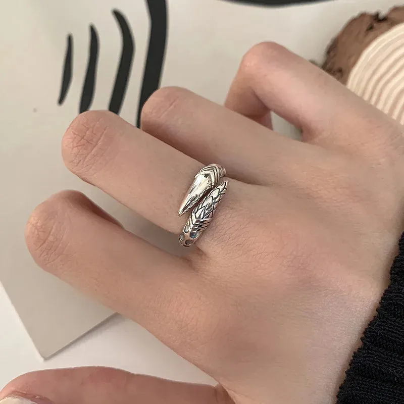 Wing Dragon Punk Ring for Women Girl Party Gift  Retro Hiphop