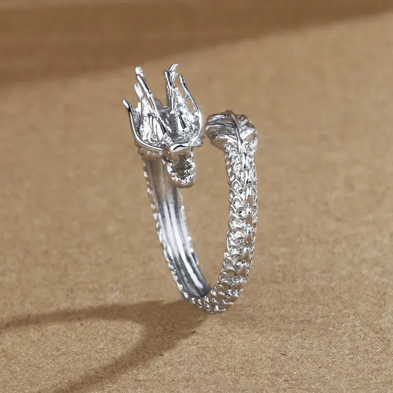 Wing Dragon Punk Ring for Women Girl Party Gift  Retro Hiphop