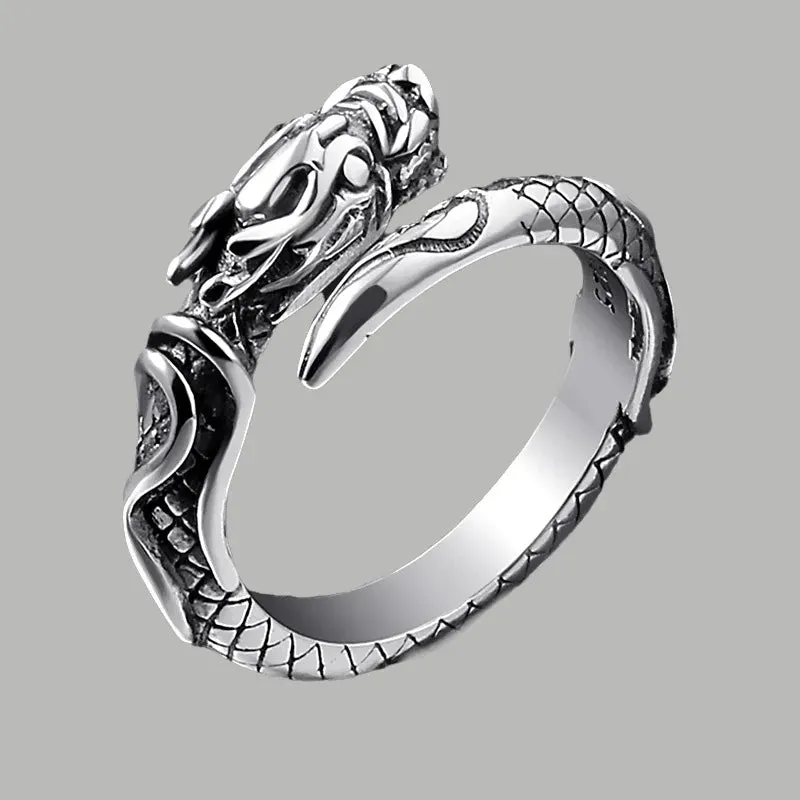 Wing Dragon Punk Ring for Women Girl Party Gift  Retro Hiphop