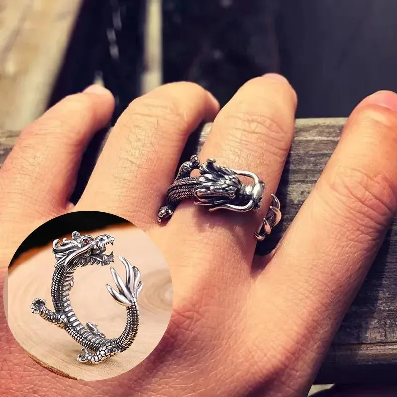 Wing Dragon Punk Ring for Women Girl Party Gift  Retro Hiphop