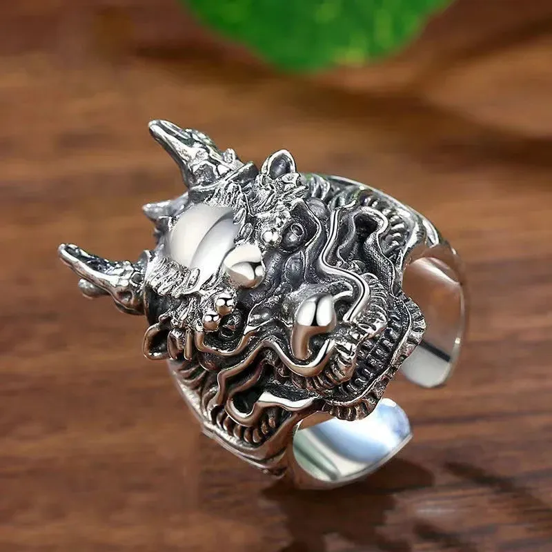 Wing Dragon Punk Ring for Women Girl Party Gift  Retro Hiphop