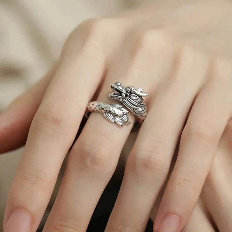 Wing Dragon Punk Ring for Women Girl Party Gift  Retro Hiphop