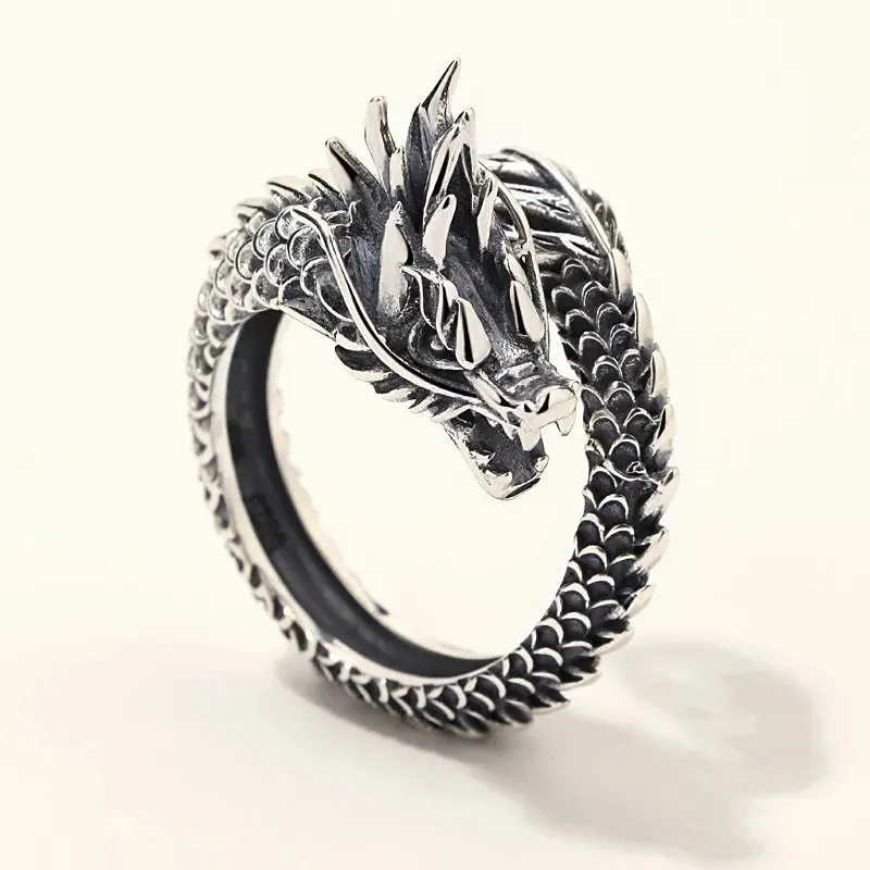 Wing Dragon Punk Ring for Women Girl Party Gift  Retro Hiphop
