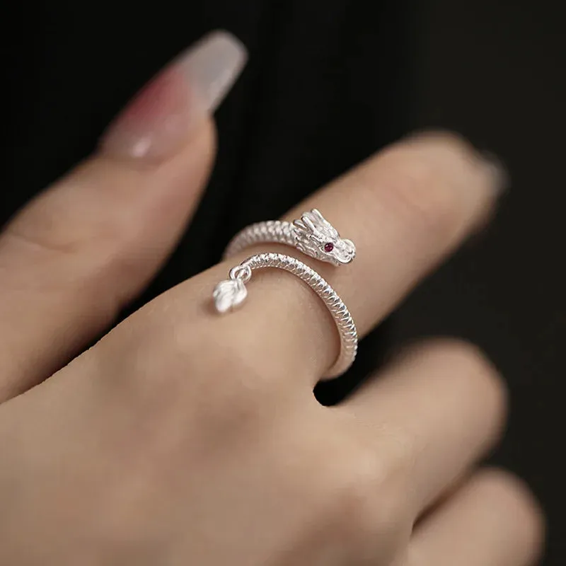 Wing Dragon Punk Ring for Women Girl Party Gift  Retro Hiphop