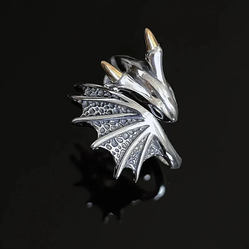 Wing Dragon Punk Ring for Women Girl Party Gift  Retro Hiphop