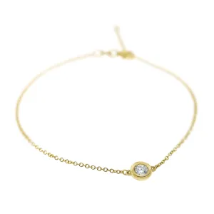 Yellow Gold - Bezel Set Diamond Bracelet