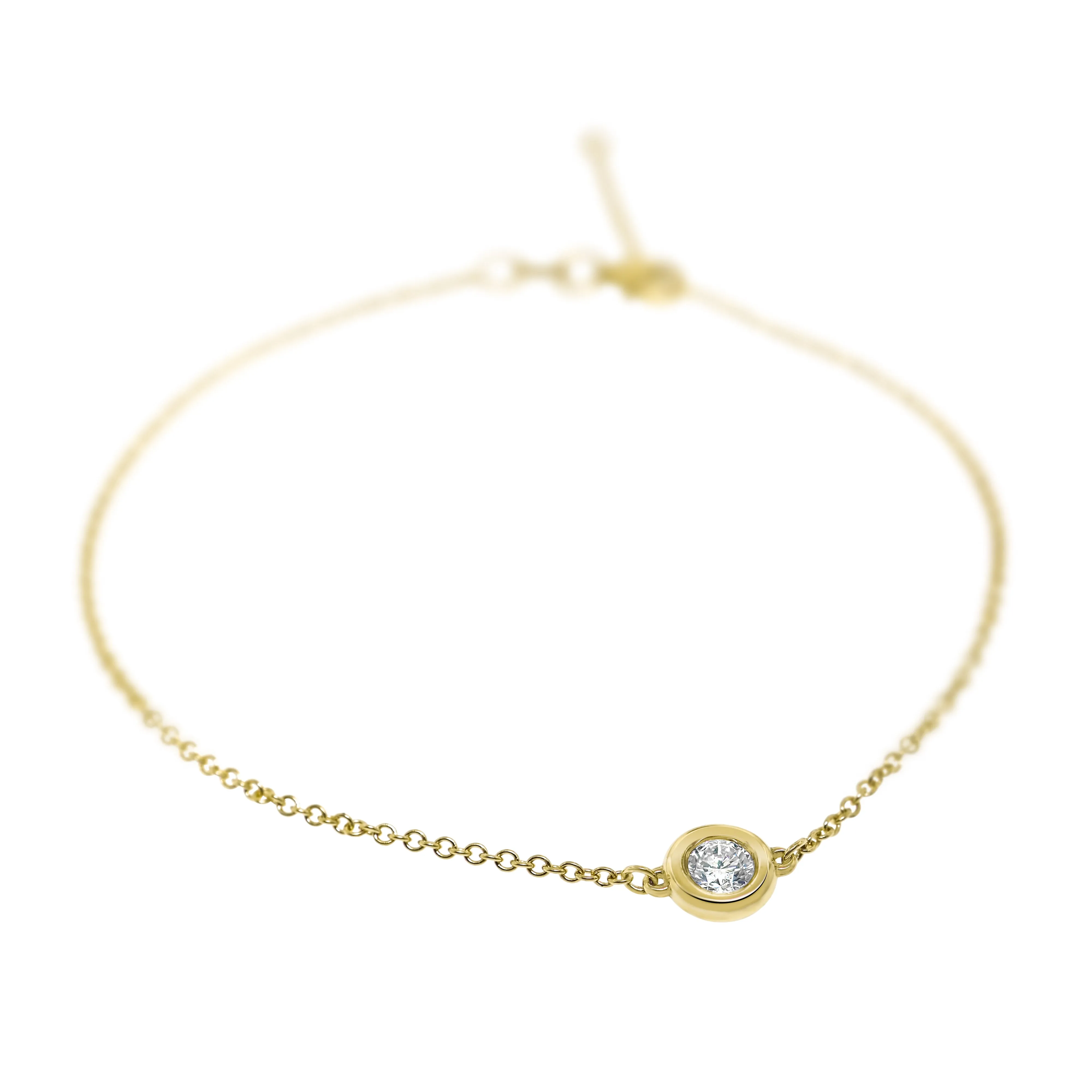 Yellow Gold - Bezel Set Diamond Bracelet
