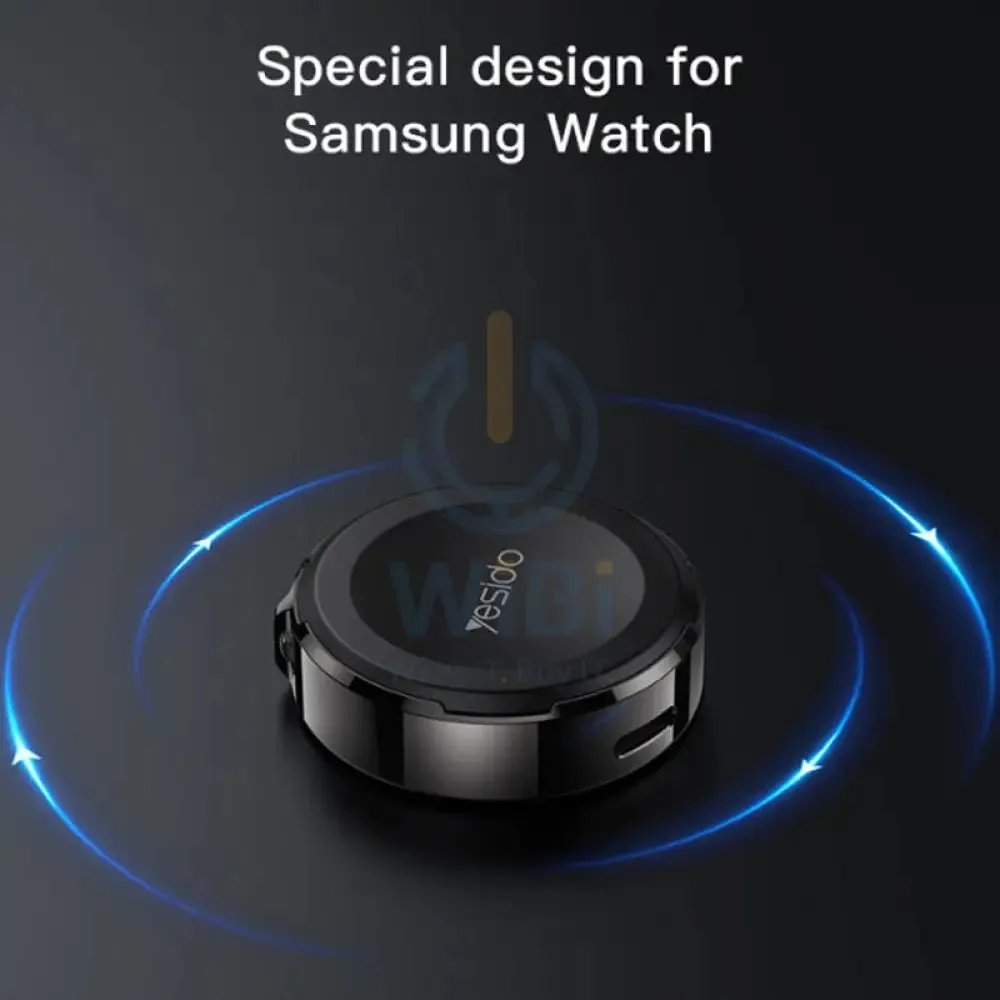 Yesido DS19 Samsung Smart Watch Portable Charger Magnetic Wireless Charger 2.5W / USB / Type-C - Black