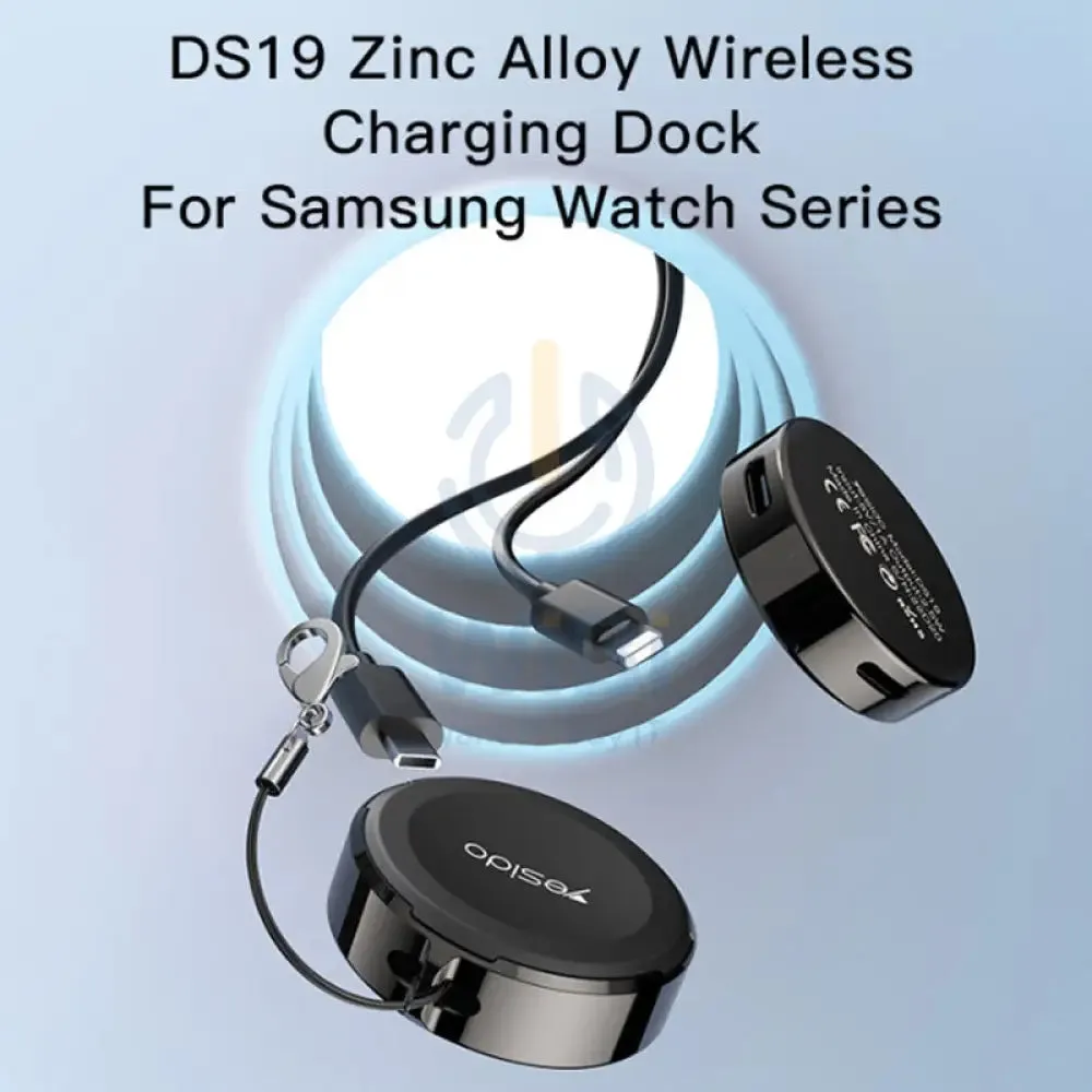 Yesido DS19 Samsung Smart Watch Portable Charger Magnetic Wireless Charger 2.5W / USB / Type-C - Black