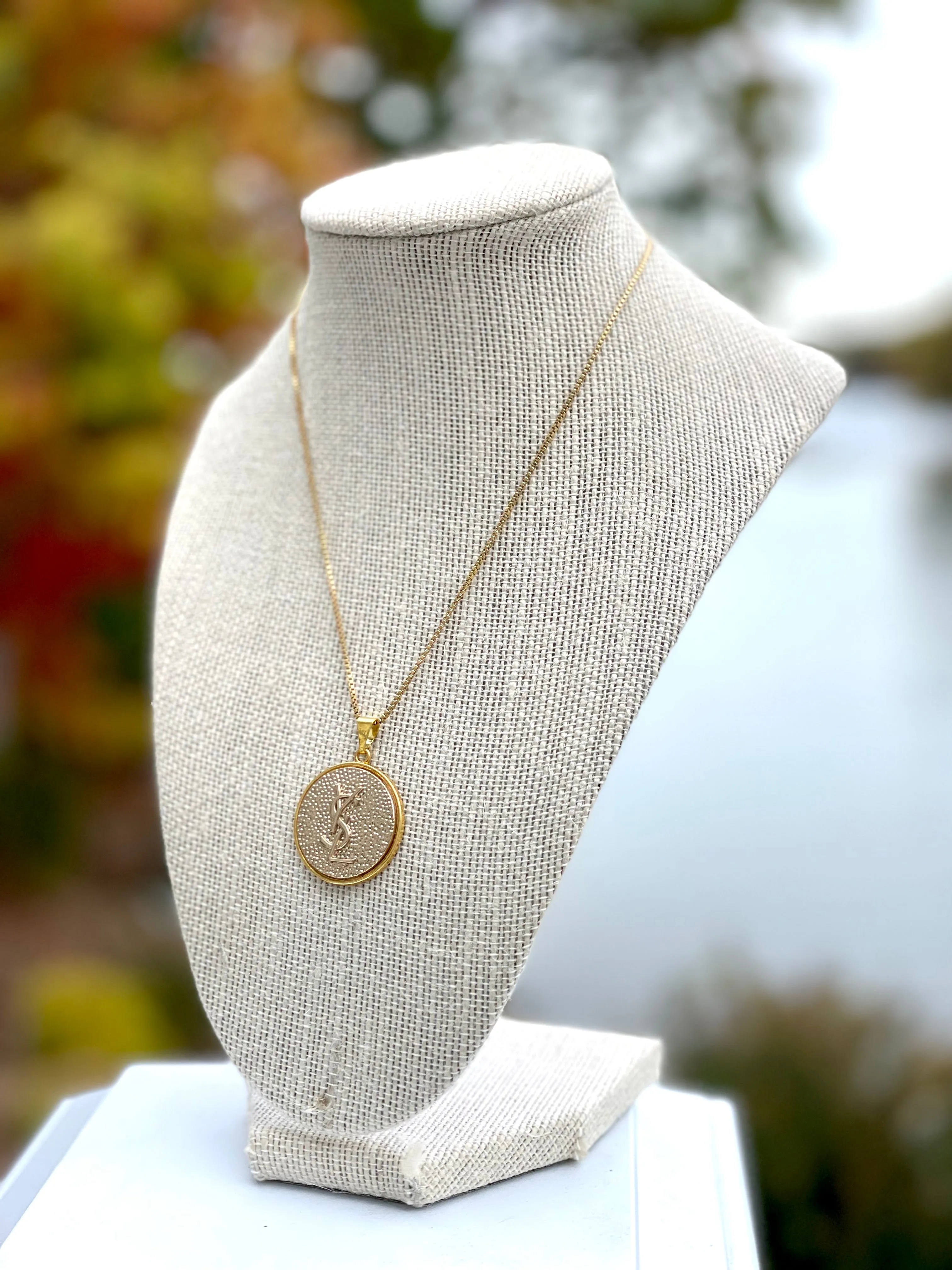 YSL Oversized Medallion Necklace- GOLD