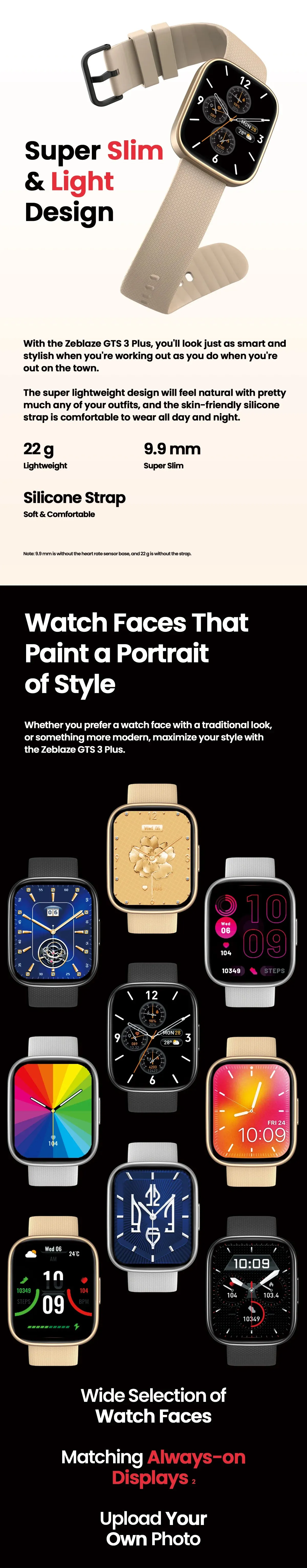ZEBLAZE GTS 3 Plus 2.15" HD AMOLED Smart Watch