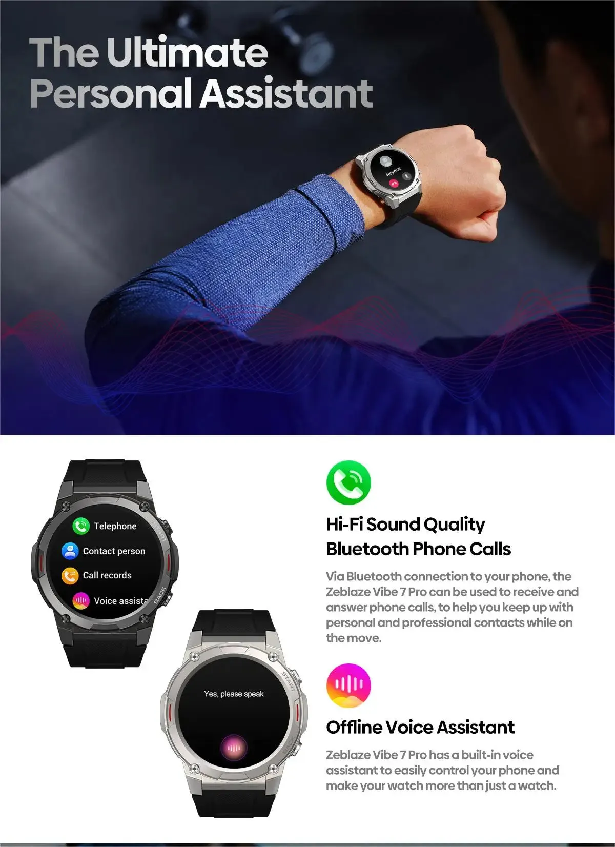 ZEBLAZE Vibe 7 Pro 1.43" Ultra HD AMOLED Smart Watch
