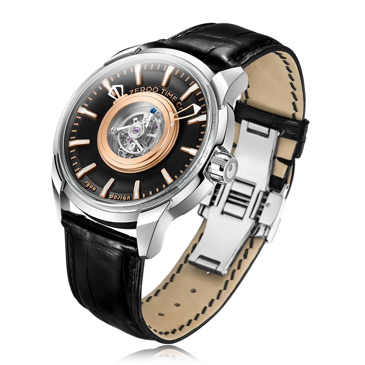 ZEROO T6 THE QUASER CENTER TOURBILLONMANUAL TOURBILLON WATCH FOR GENTS - ZT006SBR